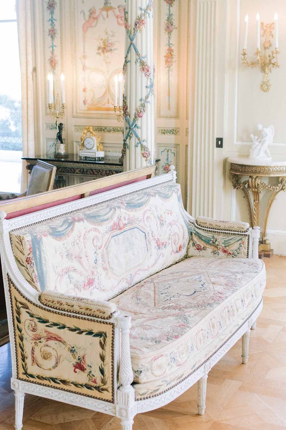 Louis XVI furniture and decorative panels inside Villa Ephrussi de Rothschild